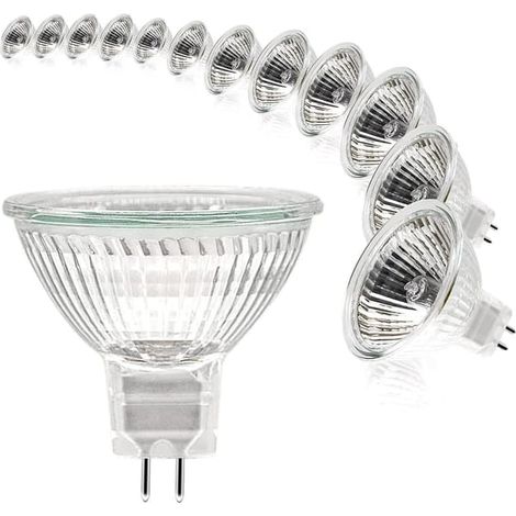 Ampoule spot MR16, ampoule 12 V 35 W, ampoule GU5.3 à intensité variable, ampoules halogènes à 2 broches, blanc chaud 2700 K, lot de 12 (mr16-35w-12p) (1/5)