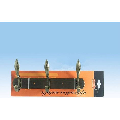Trade Shop - Appendini Appendi Panni Abiti Asciugamani Parete Ottone Bronzo 3 Posti 52721a - (1/2)