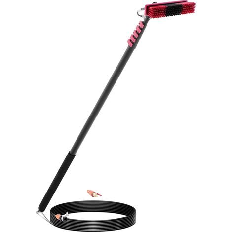 Limpiacristales telescópico profesional con suministro de agua para paneles solares y ventanas 1800 9050 mm pu pp fibra de vidrio fibra de carbono negro 140009234 (1/5)