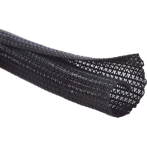 13mm-3m Gaine Câble Auto-Fermeture Manchon de Câble Cache Câble Range Câble Gestion des Câbles pour Ordinateur, Automobile - Noir