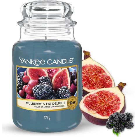 Yankee Candle Candela profumata in giara grande  Delizia al gelso e ai fichi  Durata Fino a 150 Ore  Regali perfetti per la festa della mamma per le donne (1/5)