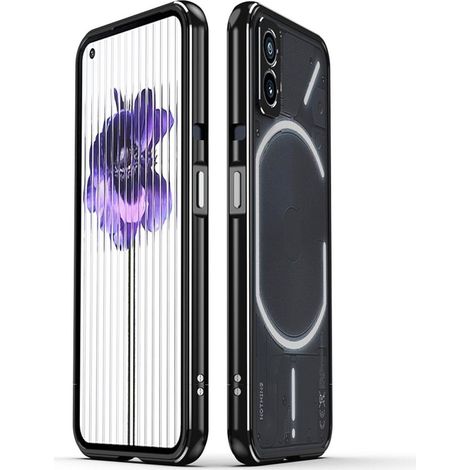 Funda para teléfono Nothing (2), parachoques reforzado, negro/plata (1/2)
