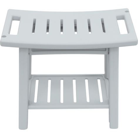 Tabouret de Douche 2 étages, 560 x 320 x 460 mm, Tabouret de Douche étanche avec étagère de Rangement, capacité de 70kg, pour Adultes, Personnes âgées, intérieur et extérieur, Salle de Bain (1/5)