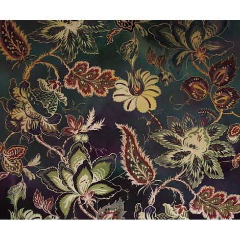 papier peint panoramique fleurs vintage bleu foncé - Komar (1/3)