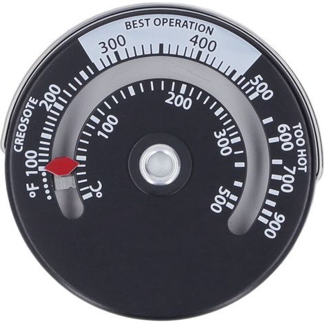 Thermomètre magnétique pour poêle 0‑500℃. cadran en alliage d'aluminium. haute précision. pour cheminée (1/4)