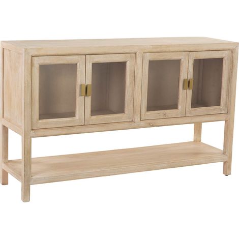 Aparador de madera beige 4 puertas 150x40x90h cm (1/5)
