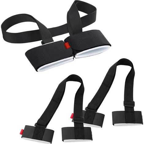 3 Pièces Porte Ski,Réglable Sangle de Ski, Épaules Bandoulière pour Transport de Skis, Convient à Adultes et Enfants