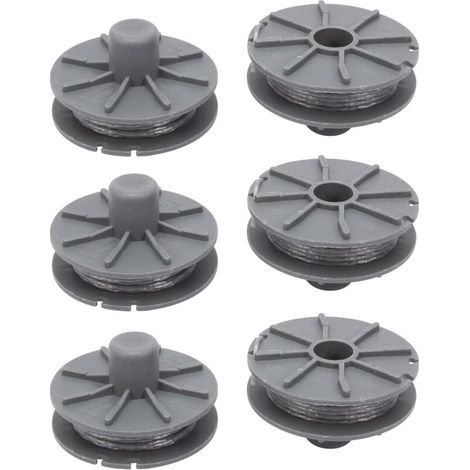 BUNTHAUS Bobine de fil pour Gardena 5307-20 débroussailleuse 1,65 mm 6,1 m, Bobine de fil rechange Coupe Bordure pour Gardena 5307 Easycut 400 Art.8846, ComfortCut450 Art.8847, PowerCut Art.8848 (6pcs