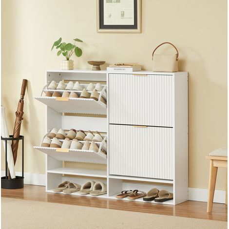 Zapatero estrecho con 2 puertas abatibles 120 cm OKMYHOME (1/5)