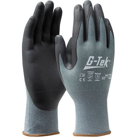 Gants de manutention tactiles respirants avec dextérité et grip G-TEK PIP (Lot de 12) Vert 9.
