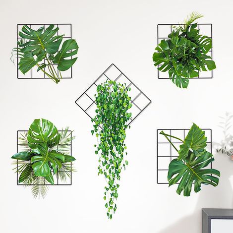 CCYKXA Grüne Pflanzen Wandaufkleber Simulation Hängepflanzen Wandaufkleber 3D Pflanzen Wandaufkleber Grüne Pflanzen Wandaufkleber Schlafzimmer Wohnzimmer Büro Wanddekoration (1/4)