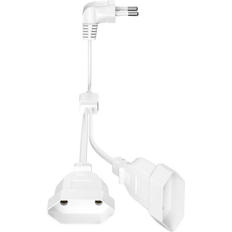Rallonge Plate 2 en 1, Câble D'Extension Euro, Rallonge Prise Plate, Rallonge Fiche Plate pour TV Ordinateur Moniteur Beamer Lampe Appareils Ménagers (Blanc) (1/5)