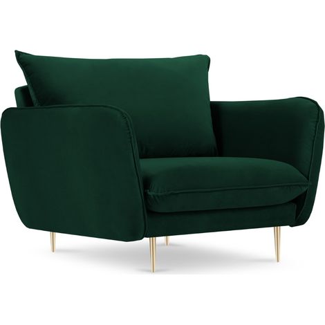 Fauteuil en velours vert bouteille (1/5)