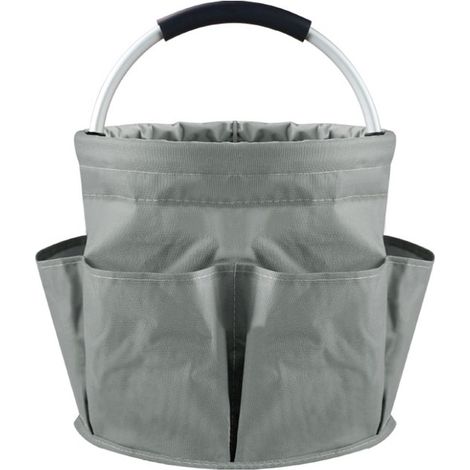 Wasserdichter，faltbarer Werkzeugkorb，Oxford-Gewebe，Aufbewahrungstasche mit Griff und 6 Seitentaschen，Grau，28 x 28 x 27 cm (1/5)