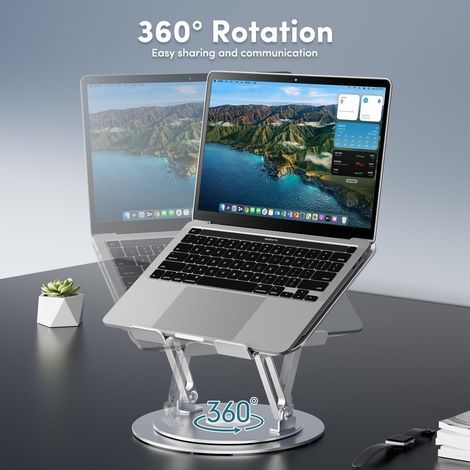 Verstellbarer Laptopständer mit 360° drehbarem Fuß, ergonomischer Tischständer, faltbar und tragbar, kompatibel mit allen MacBooks und 10-16 Zoll Laptops. (1/5)