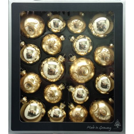 Set de Boules en Verre, Boules de Noël avec Suspension, Brillantes et Mates, Boules de Noël, décorations pour l'arbre de Noël, décoration (1/4)