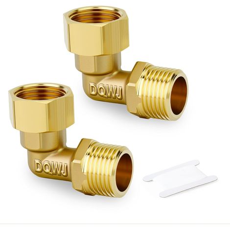 GASHER 2 pièces 12BSP Raccord en laiton coude 90 degrés pour tube à compression Raccord 12 BSP (1/5)