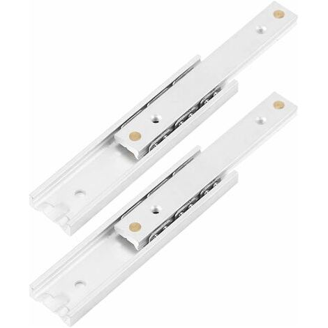 Coulisses de tiroir en alliage d'aluminium – 2 pcs – Rail télescopique 140mm – Installation facile avec vis – Glissière lisse pour armoires (1/5)