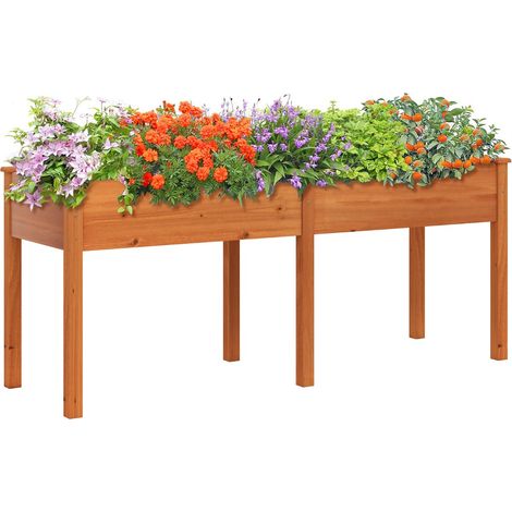 Fioriera rialzata con pannello divisore fori di drenaggio per giardinaggio per giardino Fioriera da giardino rialzata balcone Giallo (1/3)