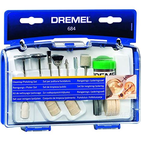 Dremel 684 Kit di pulizia e lucidatura, set di accessori con 20 accessori per multiutensili rotativi (1/4)