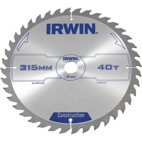 Irwin General Purpose Table & Mitre Saw Blade 315 x 30mm x 40T ATB IRW1897214 (1/3)