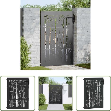 vidaXL Schwarz - Gartentor Schwarz 85 x 125 cm Pulverbeschichteter Stahl (1/5)