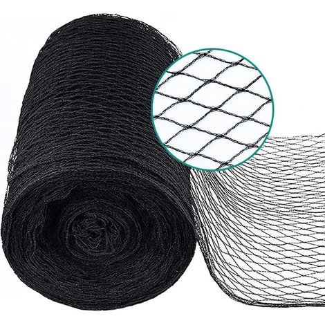 8m x 10m Filet pour Bassin à Noir, Couverture en Filet à Mailles Fines - Protège Les Poissons des Oiseaux, des Chats, des Prédateurs, UV - Réutilisable, Piquets Inclus (1/4)