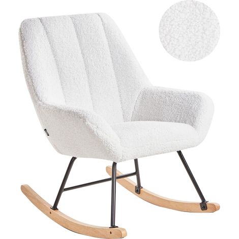 Schaukelsessel KINNO Bouclé Cremeweiß (1/5)