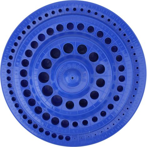 1-13 mm runde Bohrer-Aufbewahrungsbox aus Hartplastik mit Ständer für 100 Stück (1/5)