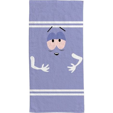1 serviette de bain South Park, 40x70 cm, polycoton 300 g/m², mauve, pour voyage et plage