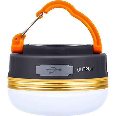 Linterna LED recargable de 300 lúmenes para camping - 3 modos de luz - Batería externa de 1800 mAh - Base magnética - Para camping y emergencias - Alcance de 1800 m (1/4)