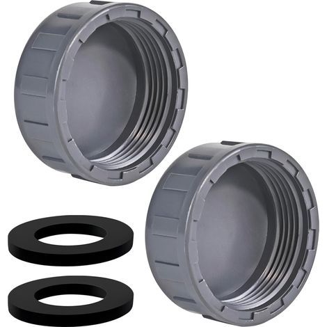 2 Pièces Bouchon Fileté PVC 50mm Avec Rondelle Étanche Pour Tuyau D'eau Industrie (1/5)