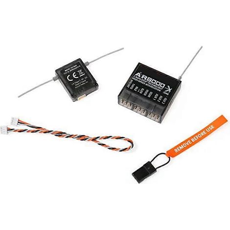 Model Aircraft Remote Control SPM AR8000 8-Channel Receiver DSMX Satellite DSM-2 Receiver Suitable f Black
