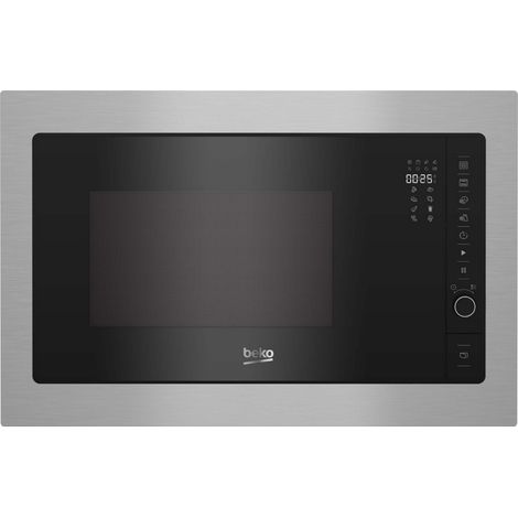 25 l 900 W + Grill 1000 W - Elektronik - 8 Automatikprogramme - Inox-Hohlraum 38 cm - mit Einbausatz - Edelstahl und Glas - Beko (1/3)