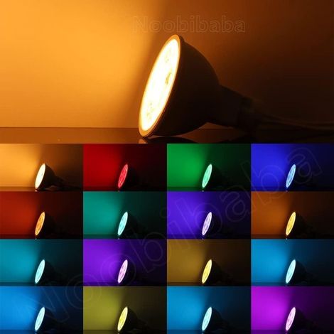 GU5.3 RGBW LED, 12V LED-Lampe, MR16 Farbwechsellampe, 4W GU5.3 RGBW Bi-Pin-Sockel, Warmweiß + 15 Multicolor für Landschaftsbeleuchtung (3 Lampen mit Fernbedienung) (1/5)