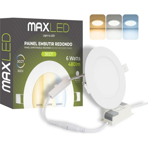 Spot Encastrable LED 6W 230V Ø120mm, 480lm Spots Plafonnier Non Dimmable 3000K-6000K Spots Plats Encastrables pour Plafond Dimensions Du Trou Φ 110mm Aluminium (1/5)