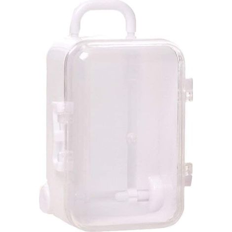 Boite Valise Mini - Boite de Rangement en Plastique avec Roulettes et Poignée - Pour Bijoux Médicaments ou Cadeaux - Lot de 1 (1/5)