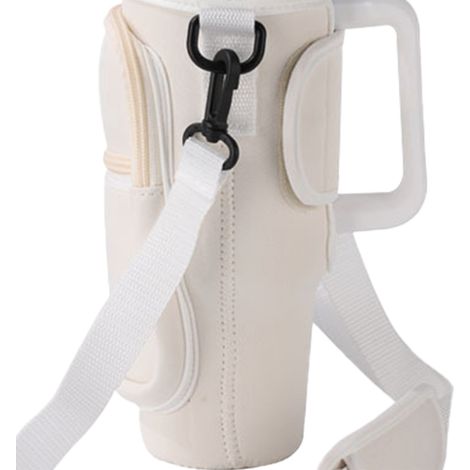 Sac isotherme antidérapant portable à double paroi avec poignée, compatible avec les gobelets isothermes Stanley de 1,2 L (40 oz), couleur abricot (1/5)