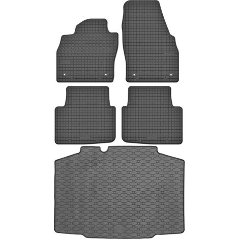 Skoda Kamiq Crossover a partir de 2019 SET - Alfombrillas de goma para coche + alfombrilla para maletero