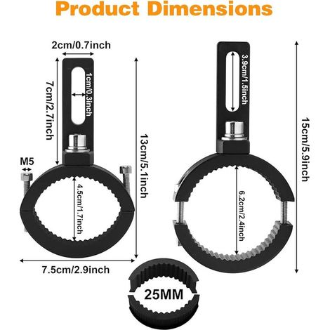 2 pièces Support Phare Moto, Supports de Fixation de Lampe de Fourche Avant (38 mm à 60 mm), Upport de Phare Universel Pour Guidon de Moto, Support de Fixation de Phare Antibrouillard (1/5)