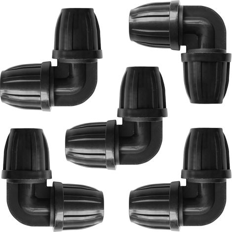 5 Raccords Coudés pour Tuyau d'Irrigation 8 mm, Connecteurs à Barbes pour Système Goutte-à-Goutte (1/5)