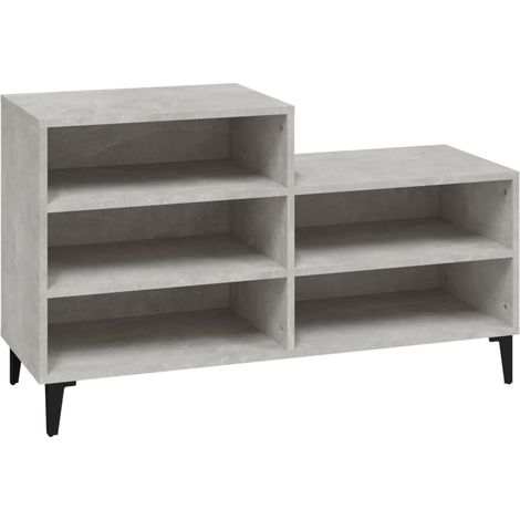 Maison Exclusive - Scarpiera Grigio Cemento 102x36x60 cm in Legno Multistrato