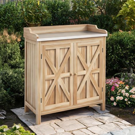 Table de rempotage bois naturel en bois de sapin 83 x 40 x 92 cm (1/5)