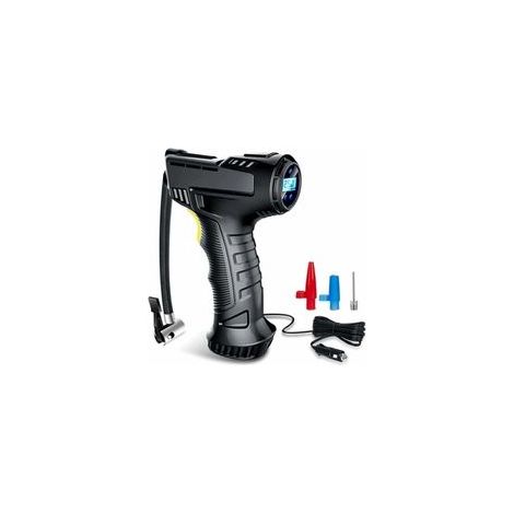 Compresseur d'air Portatif, Gonfleur Pneus Voiture 12v DC, Fil Allume Cigare,3 Adaptateurs de Buses,pour Voiture Vlo et Balle Gonflable avec Ecran LCD et Lampe LED (1/5)