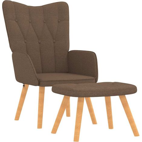 Maison Exclusive - Relaxsessel mit Hocker Braun Stoff (1/5)