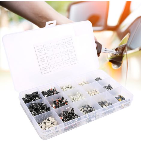 750 Interrupteurs Tactiles à Bouton-Poussoir, 15 Types de Micro Switches Sensibles au Toucher Léger (1/5)