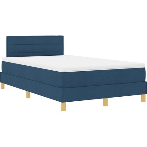 Maison Exclusive - LED Boxspringbett mit LED-Lichtleisten Blau 12