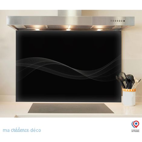 Fond de hotte : courbe 3 noir - Verre trempé - 90 cm - 60 cm (1/5)