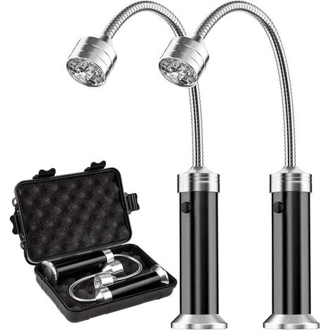 Lampe de barbecue, lampe de gril magnétique - Ensemble d'éclairage pour barbecue - Accessoires de barbecue en plein air - Fonctionne sur batterie, Angle de rotation de 360 degrés, 2 pièces, noir (1/5)