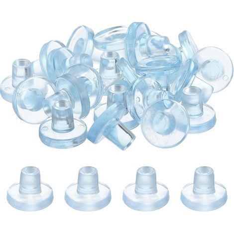 Patins en Caoutchouc Transparents 8mm avec Tige pour Plateau de Table en Verre Anti-Collision (1/5)